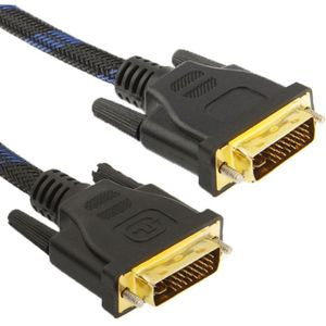 Nylon Netting Style DVI-I Dual Link 24+5 Pin Male to Male M / M Video Cable  Length: 5m
