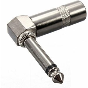 1/4 Inch 6.35mm Audio Mono Plug L-shaped Right Angle Screw Jack Male Guitar Audio Connector