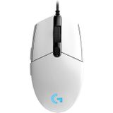 Logitech G102 6-keys RGB Glowing 6000DPI Five-speed Adjustable Wired Optical Gaming Mouse  Length: 2m (White)