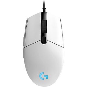 Logitech G102 6-keys RGB Glowing 6000DPI Five-speed Adjustable Wired Optical Gaming Mouse  Length: 2m (White)