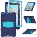 For Samsung Galaxy Tab A 10.1 (2019) T510 3-Layer Protection  Screen Frame + PC + Silicone Shockproof Combination Case with Holder(NavyBlue+Blue)