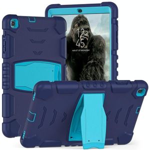 For Samsung Galaxy Tab A 10.1 (2019) T510 3-Layer Protection  Screen Frame + PC + Silicone Shockproof Combination Case with Holder(NavyBlue+Blue)