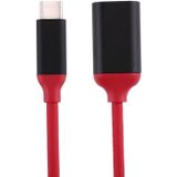 15cm Aluminum Alloy Head USB-C / Type-C 3.1 Male to USB 3.0 Female OTG Converter Adapter Cable  For Galaxy S8 & S8 + / LG G6 / Huawei P10 & P10 Plus / Oneplus 5 / Xiaomi Mi6 & Max 2 /and other Smartphones(Red)