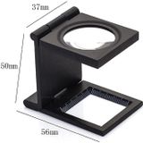 Mini Desk Style 10x Magnification Loupe Metal Antique Magnifier (Black)
