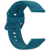 22mm Color Buckle Silicone Wrist Strap Watch Band for Fitbit Versa 2 / Versa / Versa Lite / Blaze(Dark Green)