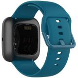 22mm Color Buckle Silicone Wrist Strap Watch Band for Fitbit Versa 2 / Versa / Versa Lite / Blaze(Dark Green)