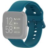 22mm Color Buckle Silicone Wrist Strap Watch Band for Fitbit Versa 2 / Versa / Versa Lite / Blaze(Dark Green)