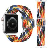 Gesp gevlochten elastische band horlogeband voor Apple Watch Series 6 & SE & 5 & 4 44mm / 3 & 2 & 1 42mm (Rainbow)