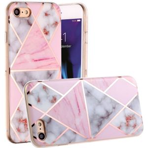 For iPhone 8 & 7 Hot Stamping Geometric Marble IMD Craft TPU Protective Case(Rhombus)