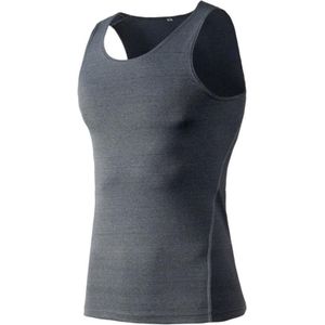 Fitness Running Training Tight Quick Dry Vest (Color:Grey Size:XXL)