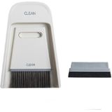 Mini Broom and Dustpan Combination Set Household Soft Fur Small Broom Desktop Cleaning Brush Wiper(Grey White)