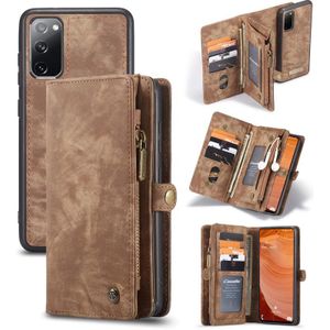 For Samsung Galaxy S20 FE CaseMe 008 Detachable Multifunctional Horizontal Flip Leather Case with Holder & Card Slot & Zipper Wallet & Photo Frame(Brown)