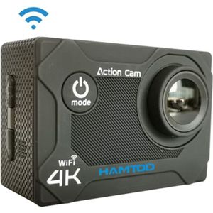 HAMTOD S9 UHD 4K WiFi  Sport Camera with Waterproof Case  Generalplus 4247  2.0 inch LCD Screen  170 Degree Wide Angle Lens (Black)