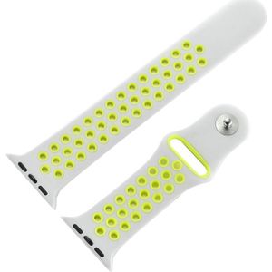 For Apple Watch Series 1 & Series 2 & Nike+ Sport 42mm Fashionable Classical Silicone Sport Watchband(Grey + Yellow)