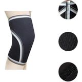 7mm SCR Neoprene Rubber Weightlifting Knee Pads Outdoor Sports Protector  Size:M(Black)
