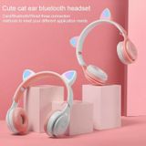 M6 Luminous Cat Ears Two-color Foldable Bluetooth Headset with 3.5mm Jack & TF Card Slot(Pink)