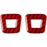 2 PCS / Set Carbon Fiber Car Microphone Panel Decorative Sticker for Alfa Romeo Giulia 2017-2019 Left and Right Drive Universal (Red)