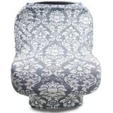 Multifunctional Enlarged Stroller Windshield Breastfeeding Towel Baby Seat Cover(Gray Pattern)