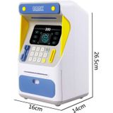 Simulation Face Recognition ATM Cash Deposit Box Simulation Password Automatic Rolling Money Safe Deposit Box  Colour: Orange (Battery Version)