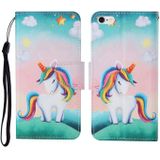 For iPhone 6 Painted Pattern Horizontal Flip Leathe Case(Rainbow Unicorn)