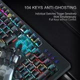 AULA S2018 Wing Of Liberty 104 Keys USB RGB Light Wired Mechanical Gaming Keyboard  Blue Shaft(Black)