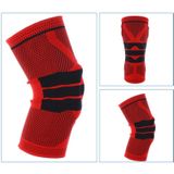 Outdoor Fitness Mountaineering Knit Protection Silicone Anti - collision Spring Support Sports Knee Protector  Size: L(Red)