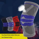 Outdoor Fitness Mountaineering Knit Protection Silicone Anti - collision Spring Support Sports Knee Protector  Size: L(Red)