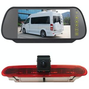 PZ472 Car Waterproof 170 Degree Brake Light View Camera + 7 inch Rearview Monitor for Fiat / Opel