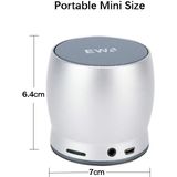 EWA A150 Portable Mini Bluetooth Speaker Wireless Hifi Stereo Strong Bass Music Boom Box Metal Subwoofer  Support Micro SD Card & 3.5mm AUX(Silver)