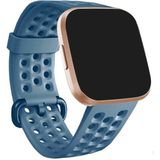 For FITBIT Versa 2 Breathable Silicone Watch Band(Cyan)