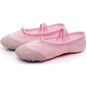 2 paar flats zachte ballet schoenen Latin Yoga Dance Sport schoenen voor kinderen & volwassene  schoenmaat: 39 (roze)