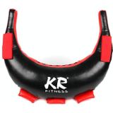 KR Fitness Training Sandbag Weight-Bearing Exercise Equipment Croissant without Filler(Black Leather + Red Ribbon)