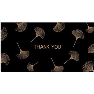 12 PCS Black Bronzing Greeting Card Holiday High-End Golden Blessing Greeting Card With Envelope(Ginkgo)