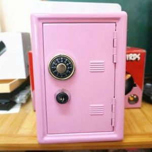 2 PCS Creative Piggy Bank Password Money Box Cash Coins Saving Box(Pink)