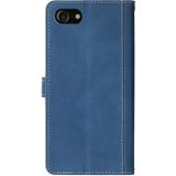 Stitching Skin Feel Magnetic Buckle Horizontal Flip PU Leather Case with Holder & Card Slots & Wallet For iPhone 6S Plus / 6 Plus(Blue)