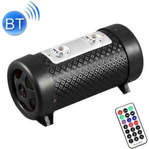4 inch Round Shape Stereo Motorcycle / Car / Household Subwoofer  Built-in Bluetooth  Support TF Card & U Disk Reader  with Remote Control(Black)