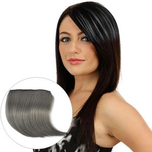 Color Gradient Invisible Seamless Hair Extension Wig Piece Straight Hair Piece Color Bangs Hair Piece (Dark Green)