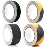 4 PCS Sands Anti-Slip Tape Ground Sticking Line Wear-resistant Stair Step Warning Tape Black 2.5cm x 5m