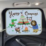 Camping Pattern Car Large Rear Window Sunscreen Insulation Window Sunshade Cover  Size: 70*50cm