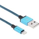 2m Woven Style 8 Pin to USB Sync Data / Charging Cable  For iPhone 6 & 6 Plus  iPhone 5 & 5S & 5C  iPad Air 2 & Air  iPad mini 1 / 2 / 3  iPod touch 5(Blue)