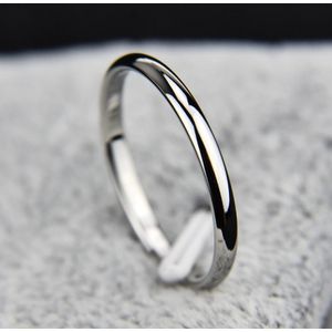Female Stainless Steel Titanium Steel Ring  Ring Size:8(Silver)