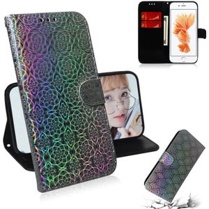 For iPhone 6 Plus & 6s Plus Solid Color Colorful Magnetic Buckle Horizontal Flip PU Leather Case with Holder & Card Slots & Wallet & Lanyard(Silver)