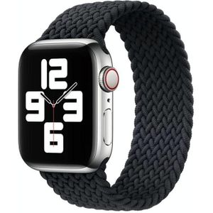 Nylon Single-turn Braided Watchband For Apple Watch Series 6 & SE & 5 & 4 44mm / 3 & 2 & 1 42mm  Length:S 138mm(Black)