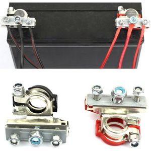 FOXSUR 1 Pair Car Automotive Battery Wire Cable Terminals Clamp Connectors Kit