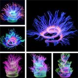 Aquarium Fish Tank Landscaping Decoration Silica Gel Simulation Software Coral Fluorescent Anemone  Size: 100cm(Yellow)