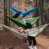 Outdoor Dubbele Opblaasbare Hangmat Anti-Rollover Camping Swing  Grootte: 270x140cm (Kaki)