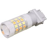 T25 8W 420LM White + Yellow Light 42 LED 2835 SMD Car Brake Light Steering Light Bulb  DC 12V