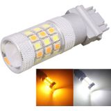 T25 8W 420LM White + Yellow Light 42 LED 2835 SMD Car Brake Light Steering Light Bulb  DC 12V