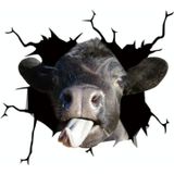 7 PCS Animal Wall Stickers Cattle Head Hoisting Car Window Static Stickers(Cow 02)