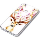 For Huawei  P8 Lite (2017) Cervus Nippon Pattern Embossment TPU Protective Back Cover Case